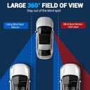 2PCS Blind Spot Mirror for Cars, Round HD Glass Car Blind Spot Mirror with Suction Cup, Convex 360° Wide Angle Side Rear View Mirrors, Adjustable Reusable Mini Rear View Mirrors (Blue)