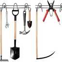 Wall-Mounted Metal Hooks Garage Storage Organizer Heavy Duty Tool Rack Craft Organizer Space-Saving Design 5 Pair Hooks