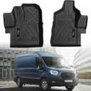 Custom Fit for 2020-2026 Ford Transit 150/250/350 Floor Mats Front Liner 2 Pcs TPE All Weather Accessories (No Transit Connect) (for 2020-2026 Ford Transit)