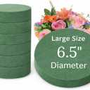 FLOFARE Pack of 6 Floral Foam Round Blocks for Flower Arrangements, Green Florist Flower Foam for Fresh & Artificial Flowers, 6.5" Wedding & Party Dcor