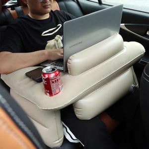 Portable Laptop Desk with Cupholder, Lap Desk for Car or Dorm Room (Beige)
