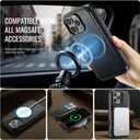 for iPhone 16 Pro Case Wallet Compatible with Magsafe, Slim PU Leather Flip RFID Blocking Card Holder Stand Shockproof Magnetic Women Men Wallet Phone Case Cover for iPhone 16 Pro, Black