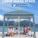 Qipi Beach Cabanas for Sand, Foldable Beach Canopy with Sandbags 8Ft