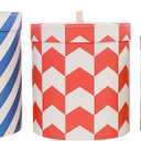3-Piece Decorative Storage Boxes with Lids,Geometric Pattern, Blue White Orange Green, Cardboard Keepsake Box Set, Wool Storage, Home Decor, Modern Decoration Organizer, Toy Bin