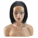 Headband Braided Wigs for Black Women Heat Resistant Fiber Soft Synthetic Short Bob Box Braided Wig African American Braids Wigs with Headband (10 inches)