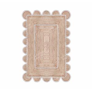 Chouhan Rugs Area Rug Natural Jute Hand Braided Rug White Scalloped Runner