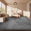 Ophanie Area Rugs for Bedroom, Upgrade Non-Slip Grey Fluffy Soft Shag Carpet, Indoor Floor Gray 4x6 Fuzzy Shaggy Living Room Plush Rug for Kids Home Dorm Decor Aesthetic