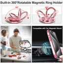 Tnarru Designed for iPhone 16 Pro Clear Case with Stand [Magnetic Ring Holder Kickstand] Soft TPU Bumper Non-Yellowing Anti-Scratch Lightweight Slim for iPhone 16 Pro Case Pink