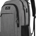 MATEIN Travel Laptop Backpack, Business Anti Theft Slim Sturdy Laptops Backpack with USB Charging Port, Water Resistant College School Computer Bag Gift for Men & Women Fits 15.6 Inch Notebook, Grey