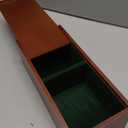 Heavy Slide-top Chess Pieces Storage Box Wooden Case Only 12.5 x 5.5 x 4 Inches with Flannel Lining with 2 Large Storage Compartments Hold a Set of Chess Pieces from 3.0" to 4.4" (CRACKED)