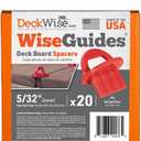 DeckWise WiseGuides 5/32" Gap Deck Board Spacer Guide for Hardwood, Pressure Treated Lumber, Thermal Wood, PVC and Composite Decking Alignment (20 pack)