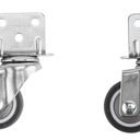 HOWDIA 1.25" Swivel Plate Caster Wheels with Brake L-Bracket Side Mount TPR Rubber Small Furniture Replacement Silent Mute Locking Casters for Furniture Legs Set of 2