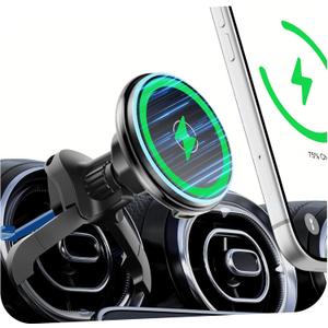 15w Charger Car Phone Mount for Magsafe, Air Vent Car Mount Magnetic Wireless Phone Holder for Mercedes Benz A/B/C/E/V/G/Class & Audi A1/A3/A3 for iPhone 17 16 15 14 13 12 Pro Max, Black