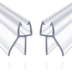 ZNCZHZN Shower Door Bottom Seal, 2-Pack Frameless Door Seal for 5/16 Inch Glass Door-39” Long Ultra Clear Shower Door Seal Strip, Stop Shower Leaks and Create a Water Barrier(5/16" Door, Long Sweep)
