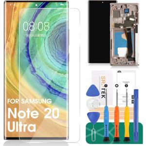 OLED for Samsung Note 20 Ultra 4g Screen Replacement for Samsung Galaxy Note 20 Ultra 5g LCD Screen Kits SM-N986U SM-N985F/DS Digitizer Repair Touch Display Assembly with Frame (Mystic Bronze, Gold)
