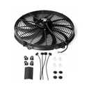 16 in Electric Radiator Cooling Fan Assembly Kit 10 S Blades Reversible Push or Pull 3000 CFM 12V Black