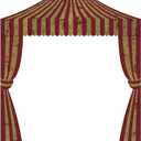 3 Pcs Carnival Party Decorations Halloween Awning Red and White Banner Circus Tent Concession Stand(Creepy Style)