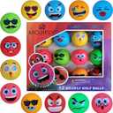 MOJIFLY Golf Balls, Mojifly Novelty, 12 Pack, Funny Kids Golf Balls for Gifts Multi Colors