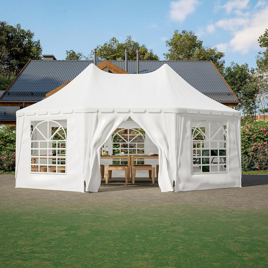 20x15 FT Party Tent Heavy Duty, Outdoor Canopy Tent Carport Wedding Event Shelters with 3 Carry Bags & Removable Sidewalls, Outdoor Canopy Gazebo Commercial for Carport Camping Garden Patio