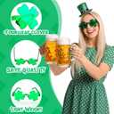 WILDREEDS 6/12 Pairs St. Patricks Day Sunglasses, Shamrock Sunglasses for St. Patrick's Party Favor & Accessory Supply (Green)