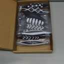 Realspring 12 Pcs Black and White Finial Drop Christmas Ornaments 6.3 inch Xmas Plastic Droplet Stripe Dot Matte Glitter Hanging Ball for Christmas Tree Party Decoration Supplies