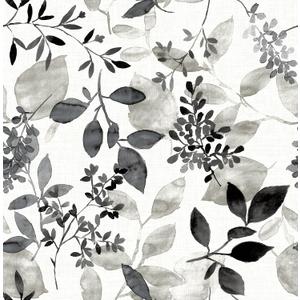 NuWallpaper Black Breezy Peel and Stick Wallpaper, Removable Wallpaper, 20.5 in x 18 ft
