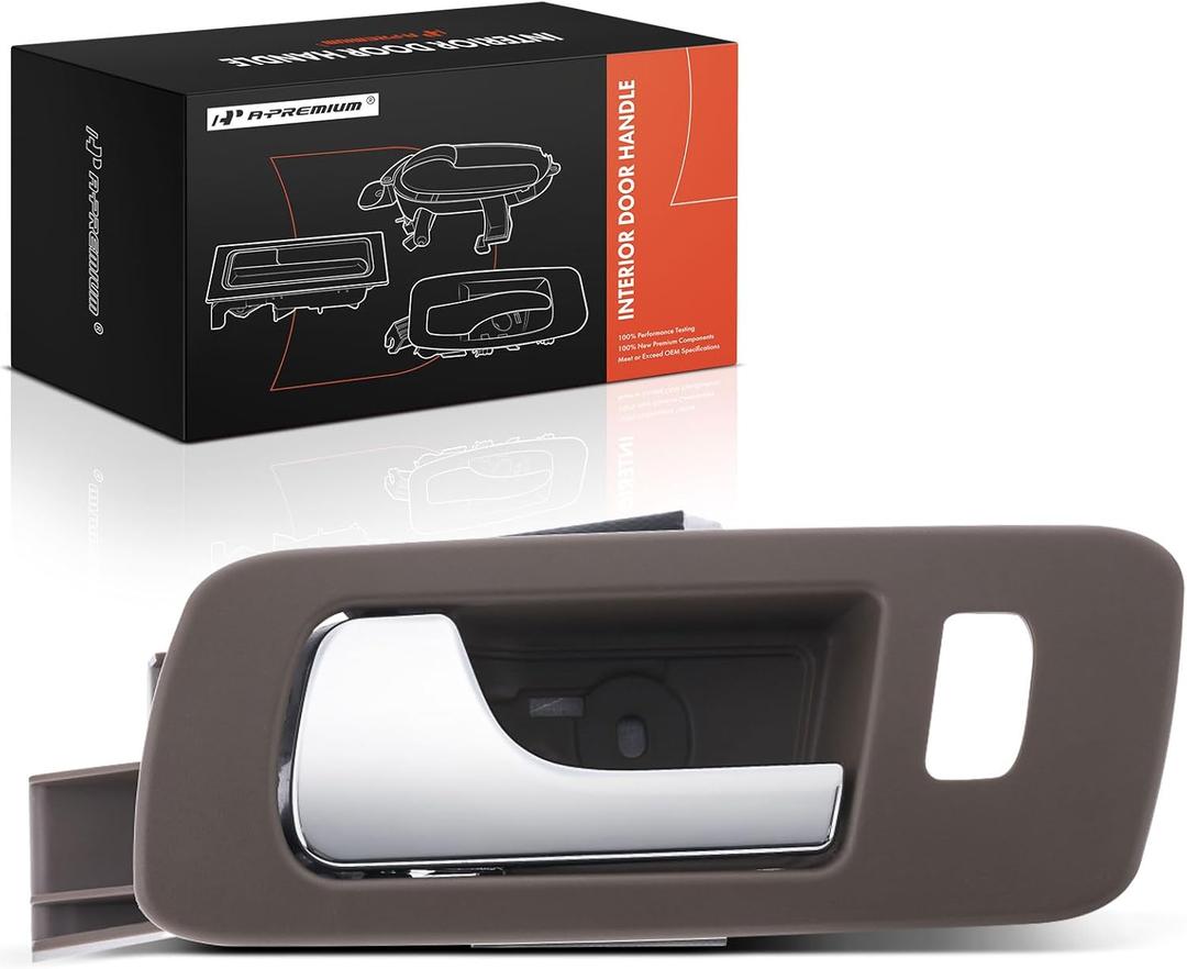 A-Premium Front Left Driver Side Interior Door Handle Compatible with Cadillac STS 2005-2011 Sedan, Beige Housing with Chrome Lever, Replace# 10370352