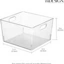 mDesign Large Modern Stackable Plastic Storage Organizer Bin Basket with Handles for Bathroom Vanity Organization - Shelf, Cubby, Cabinet, or Closet Organizing Decor, Ligne Collection - Clear