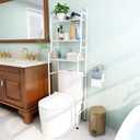 3-Shelf Bathroom Organizer Over The Toilet Space Saver Over The Toilet Rack Bathroom Corner Stand Storage Organizer (White), 19.68 inches x 9.45 inches x 63.78 inches
