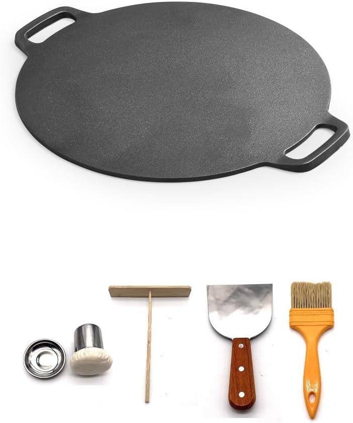 Chinese Pancake Pan, Non-Stick Cast Iron Pan For Pancakes, Crepe Pans Suitable For A Variety Of Dishes Such As Pancakes, Steaks, Vegetables (12.6-Inch)
