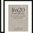 Americanflat 16x20 Poster Frame 2-Pack - Matted to 12x16 - Black, 16x20 with 12x16 Mat