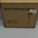 Eyrosa Solar Pathway Lights, Large Outdoor Garden Decor Stainless Steel Lights with Elegant Pattern, Dual-Zone Lighting, 8 Color Modes, IP55 Waterproof Landscape Lighting for Yard Walkway, 6 Pack