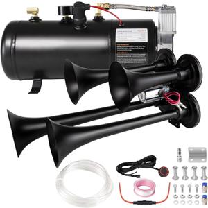 180db Air horn with 0.8 gallon Air Compressor, Super loud train horn kit with 150 PSI Air Tank for Truck, Jeep,Pickup,SUV (Black truck horn kit) 180db Air horn with 0.8 gallon Air Compressor, Super loud train horn kit with 150 PSI Air Tank for Truck, Jeep,Pickup,SUV (Black truck horn kit)
