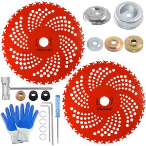 NOOTEASS 2 Pack 9" x36 Teeth Carbide Tipped Weed Eater Blades Replacement for Weed Eater Wacker, Brush Cutter Blade for Weedeater Brush Cutter Trimmer Head with Universal Adapter Kit