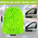 3 x Car Wash Mitt, 2 Pack Premium Chenille Microfiber Wash Mitt, Scratch-Free & Lint-Free, Rich Foam, Highly Absorbent, Perfect for Car Washing and Detailing, 7.12''X10.14''