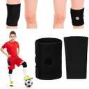 2 Pcs Kids Knee Brace, Youth Knee Compression Sleeve for Children Support for Boys Girls Basketball Volleyball Sports Gymnastics (Black,Large)