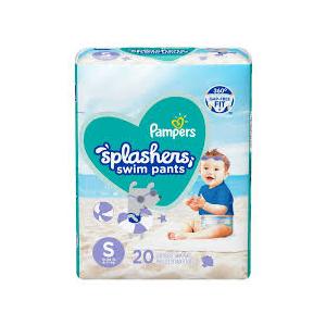 Pampers Swim Diapers - Splashers - Size S, 20 Count, Gap-Free Disposable Baby Swimming Pants