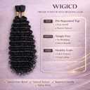 Human Braiding Hair Mix Synthetic Boho Hair for Braiding, 22 Inch Deep Wave Bulk for Boho Braids 2 Pcs Curly Bohemian Wet and Wavy Braiding Hair(1B, 22 Inch-2pcs)