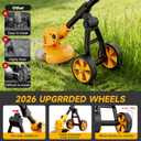 Electric Weed Wacker Cordless with Wheels,Electric Weed Eater Battery Powered 4000mAh,4 in 1 Grass Trimmer/Brush Cutter/Grass Edger/Small Lawn Mower,No String Trimmer with Blade, 2 Battery (Yellow)