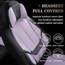 Coverado Universal Seat Covers Full Set, 5 Seats Universal Seat Covers for Cars, Waterproof Nappa Leather Car Seat Covers with Head Pillow, Auto Protectors Fit for Most SUV Pick-up Truck-Black&Purple