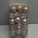 60mm/2.36inch Clear Christmas Ornaments Set, 30ct Champagne Christmas Ornaments Balls for Christmas Tree Decorations Shatterproof Transparent Baubles with Stuffed Decoration for Xmas Wedding Party