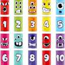 JOYIN 13 Pcs Carnival Bean Bag Toss, Knockdown Can Game Set, Holiday & Birthday Party Games, Outdoor Lawn Yard Activity for Kids Party Favors, Easter Egg Hunt for Classroom Gifts (Monster Style)