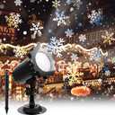 Christmas Snowflake Projector Lights with Outdoor Ground Stakes, IP65 Waterproof Decorative Snowfall LED Lighting Wall Mounted & Floor Mount Garden Patio Indoor Holiday Projector Lamp for Xmas