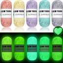 WILLBOND 5 Rolls Glow in The Dark Magic Yarn Luminous Neon Crochet Yarn for Crocheting DIY Knitting Glow Fingering Sewing Supplies for Crafts Sewing Party 54.7 yd Per Roll (Vivid Colors)