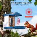 Smart Bird Feeder with Camera Solar Powered,5MP HD AI Identify Bird Species, Real-Time Alert & Weatherproof, Auto Record Videos, Ideal Gift for Christmas, Environmental Friendly,Non-Toxic