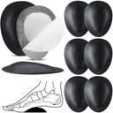 4 Pairs Metatarsal Pads for Women Men Leather Metatarsal Arch Support Ball of Foot Cushions Pain Relief for Metatarsalgia 1/3 Inch Thick Foot Pads (Black,L)