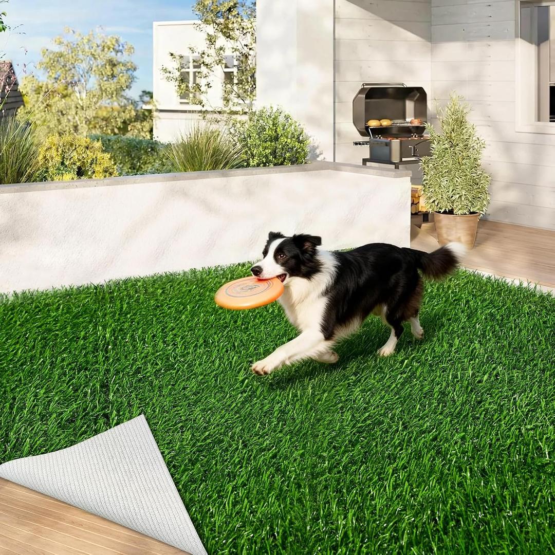 Artificial Grass Indoor Outdoor Turf Rug,4Ft x 6Ft Soft and Durable High Density Realistic Fake Grass Carpe,Pet-Friendly,Perfect for Patio,Lawn,Balcony,Weddings Photoshoot Backdrop