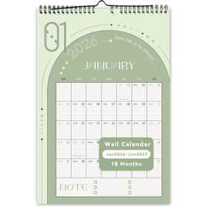 Aesthetic Wall Calendar 2026 10" x 15", Run from January 2026 to June 2027 Vertical Calendar,18-Month Hanging Monthly Calendars, Positive Planner for Easy Organizing School Home Family