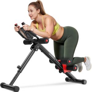 FLYBIRD Ab Workout Equipment, Adjustable Ab Machine Full Body Workout for Home Gym, Strength Training Exercise Equipment for Body Shaping Foldable Waist Trainer Suitable for Beginner Red