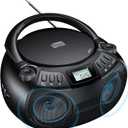 Gueray CD Player Boombox with Bluetooth Boombox AM/FM Radio USB Port Portable CD Player Stereo Sound Speaker MP3 Playback 3.5mm AUX Input Headphone Jack LCD Display CD-R CD-RW MP3WMA Playback
